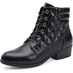 NWT CentroPoint Women's Block Heel Military Ankle Boots  size 9.5 Black